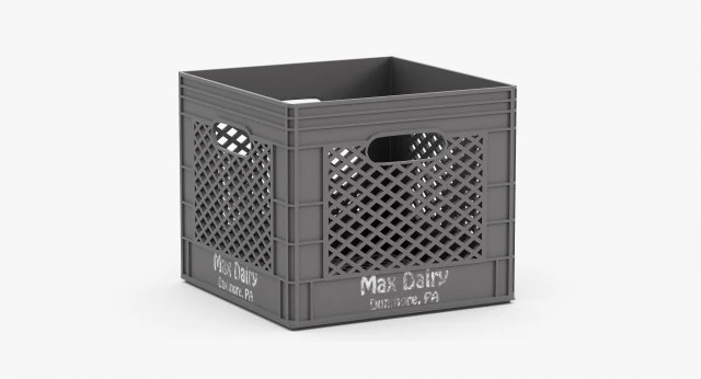 plastic milk crate 3D Model .c4d .max .obj .3ds .fbx .stl .blend 