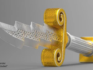zeus dagger - low poly 3D Model