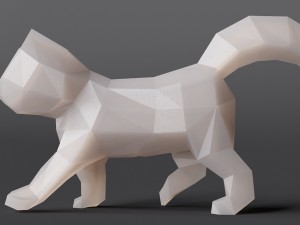 low poly kitten 3d print 3Dプリントモデル