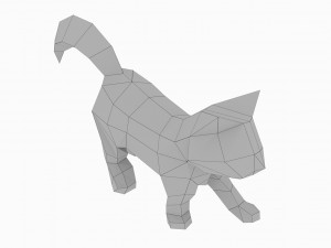 low poly kitten 3d print 3Dプリントモデル