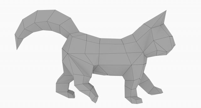 Download low poly kitten 3d print 3D Model
