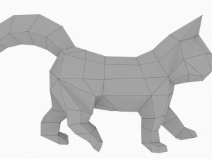 low poly kitten 3d print 3Dプリントモデル