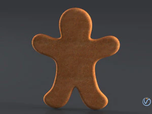 gingerbread man realistic pbr 3D Model