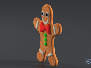 gingerbread man realistic pbr Modello 3D