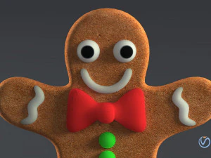 gingerbread man realistic pbr 3D Model