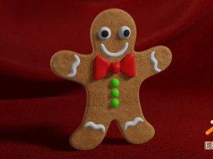 gingerbread man realistic pbr 3D Model