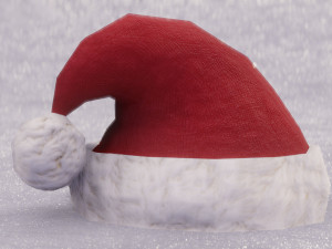 low-poly santa hat game asset 3D Model