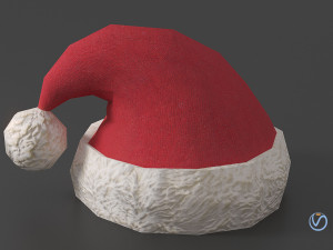 low-poly santa hat game asset 3D Model
