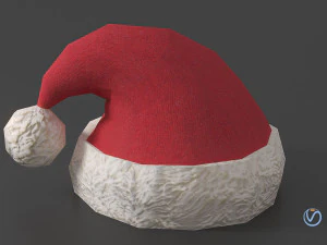 low-poly santa hat game asset 3D Model