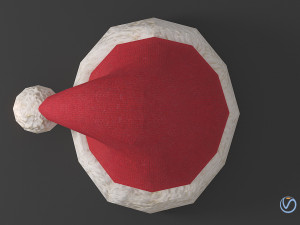 low-poly santa hat game asset 3D Model