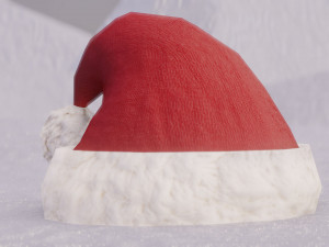 low-poly santa hat game asset 3D Model