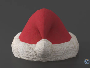 low-poly santa hat game asset 3D Model
