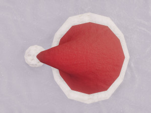 low-poly santa hat game asset 3D Model