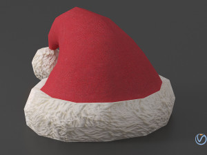 low-poly santa hat game asset 3D Model