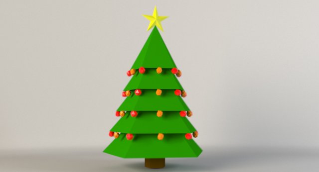 low-poly x-mas tree game asset 3D Model .c4d .max .obj .3ds .fbx .stl .blend 