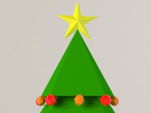 low-poly x-mas tree game asset 3D Model