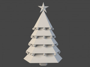 low-poly x-mas tree game asset 3D Model