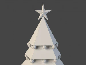 low-poly x-mas tree game asset 3D Model