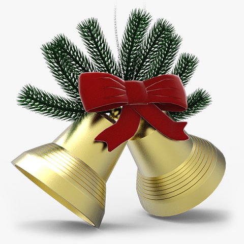 christmas bells 3D 모델 .c4d .max .obj .3ds .fbx .stl .blend 