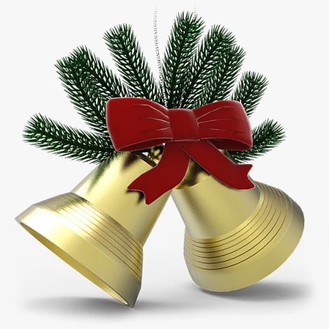 christmas bells 3D Model .c4d .max .obj .3ds .fbx .stl .blend 