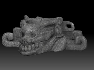 skull with mayan art 3D 모델