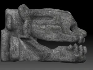 skull with mayan art 3D Model