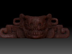 skull with mayan art 3D 모델