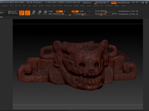 skull with mayan art 3D 모델