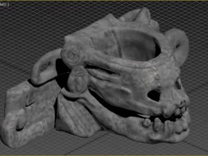 skull with mayan art 3D Model