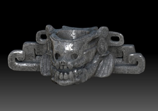 skull with mayan art 3D 모델 .c4d .max .obj .3ds .fbx .stl .blend 
