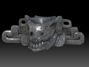 skull with mayan art Modèle 3D