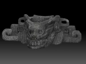 skull with mayan art 3D Model