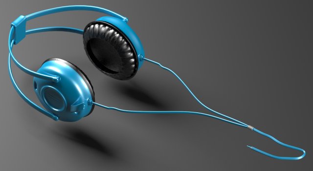 blue headphone 3Dモデル .c4d .max .obj .3ds .fbx .stl .blend 
