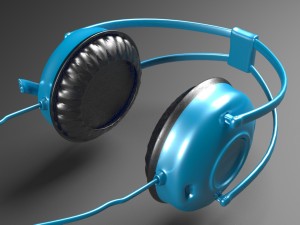 blue headphone 3Dモデル
