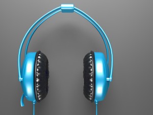 blue headphone 3Dモデル