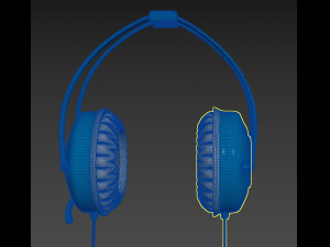 blue headphone 3Dモデル