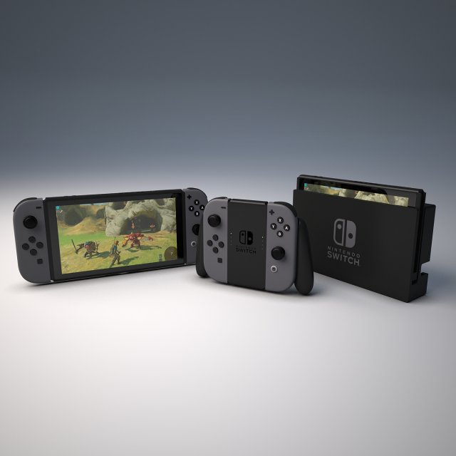 nintendo switch 3D Model .c4d .max .obj .3ds .fbx .stl .blend 