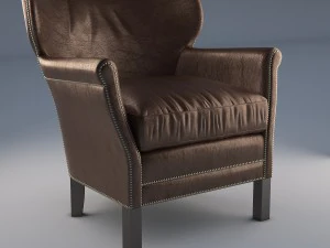 Professoren-Lederstuhl mit Nagelk&ouml;pfen 3D Modell