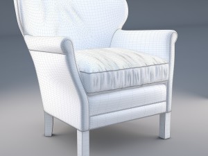 professors leather chair with nailheads 3D Model