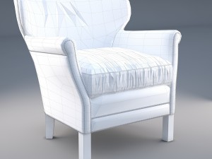 professors leather chair with nailheads 3D Model