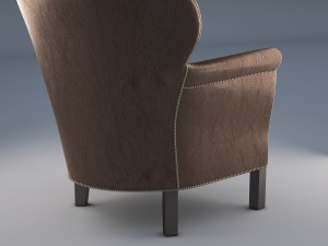 professors leather chair with nailheads 3D Model