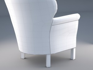 professors leather chair with nailheads 3D Model