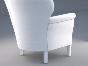 professors leather chair with nailheads 3D Model
