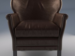 professors leather chair with nailheads 3D Model