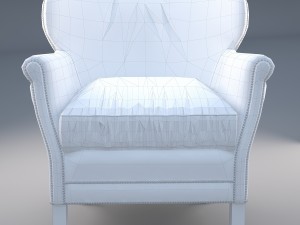 professors leather chair with nailheads 3D Model