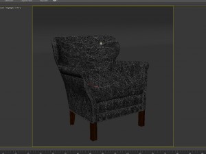 professors leather chair with nailheads 3D Model