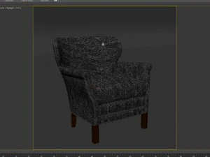 professors leather chair with nailheads 3D Model
