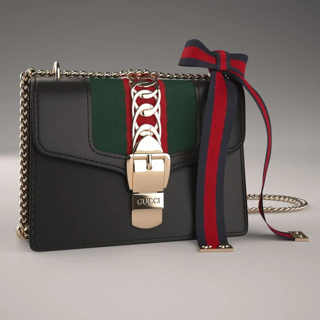 Sylvie leather mini chain bag 3D Model .c4d .max .obj .3ds .fbx .stl .blend