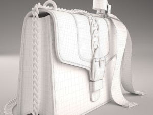 Sylvie leather mini chain bag 3D Model