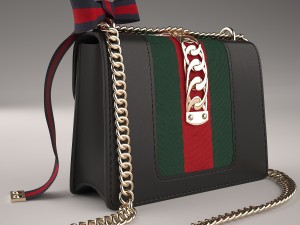 Sylvie leather mini chain bag 3D Model